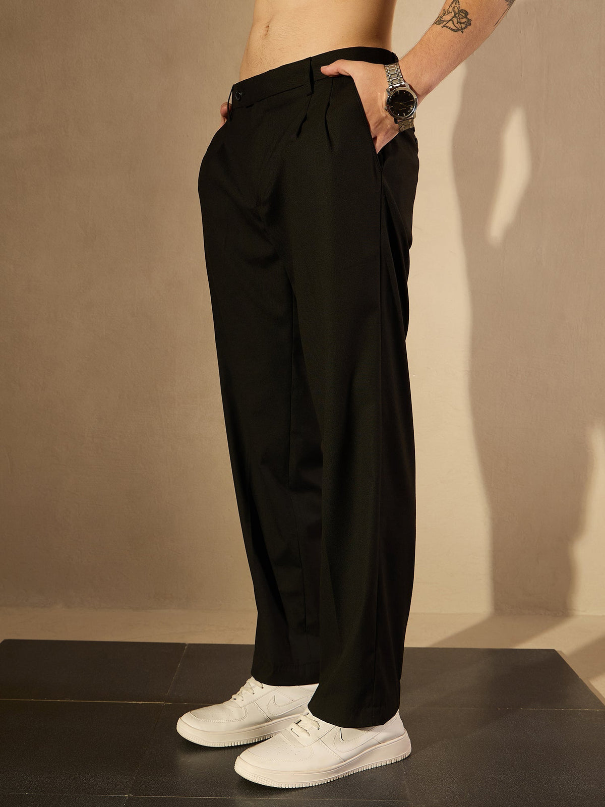 Korean Double Pleated Baggy Trouser