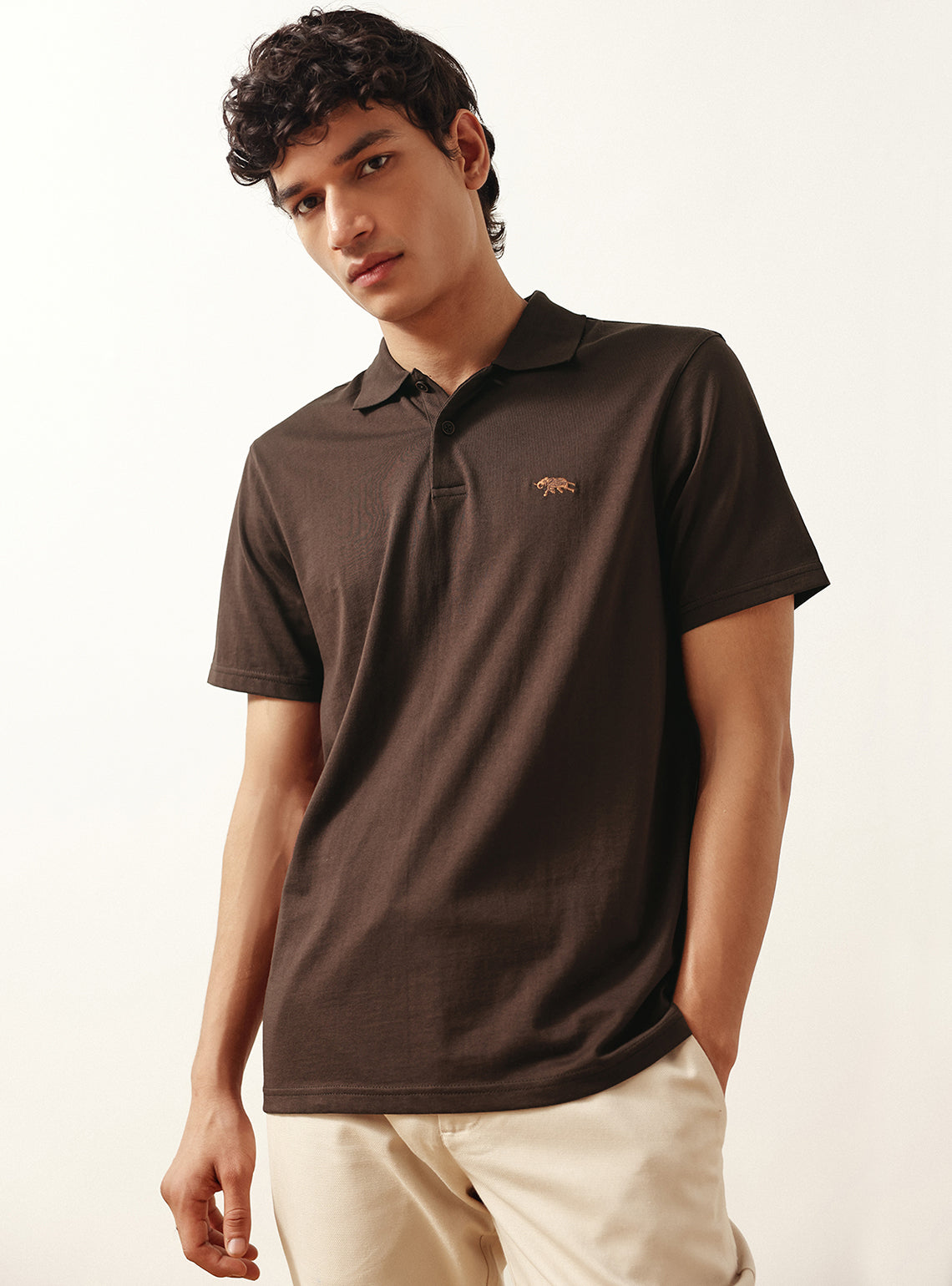 Cocoa Brown Cotton Polo