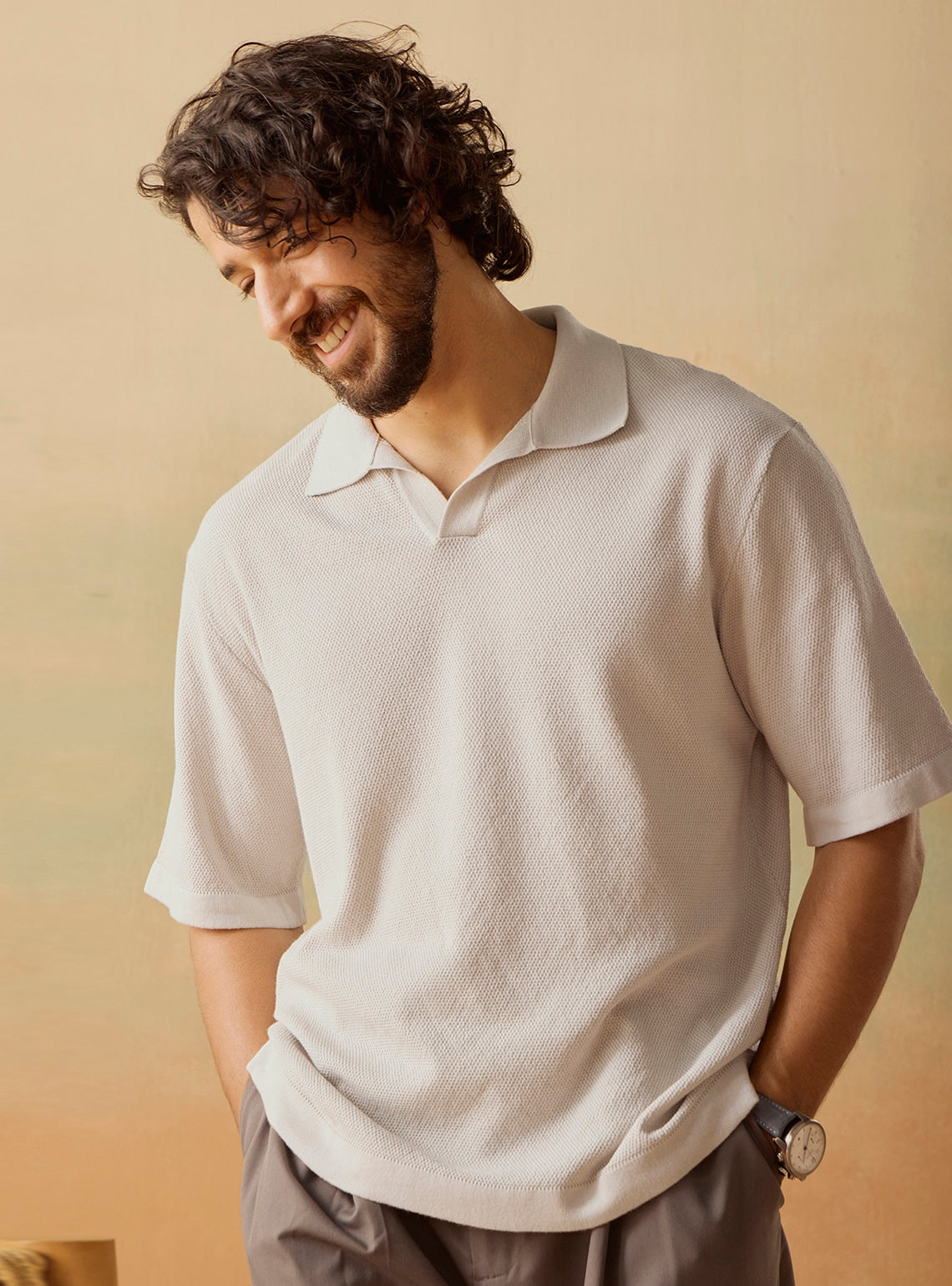 White Sand Cotton Polo