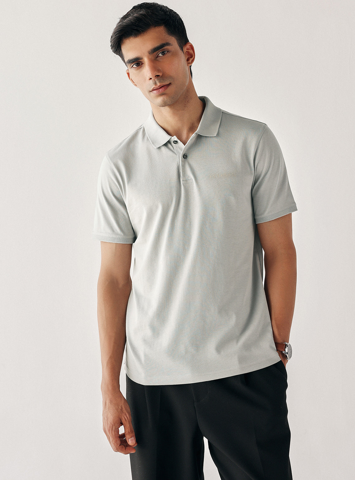 Nobel Grey Cotton Polo