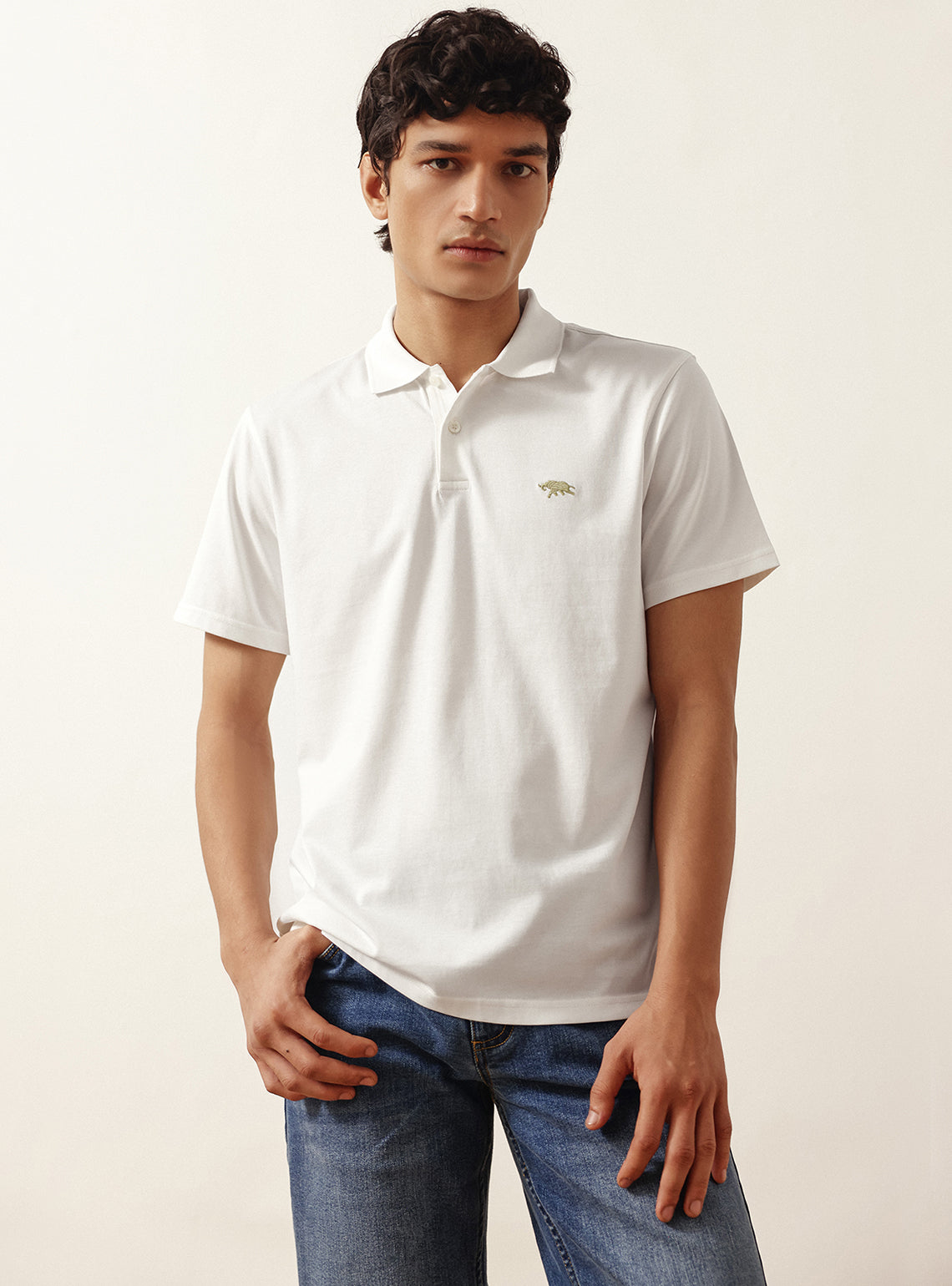 Vista Off White Cotton Polo