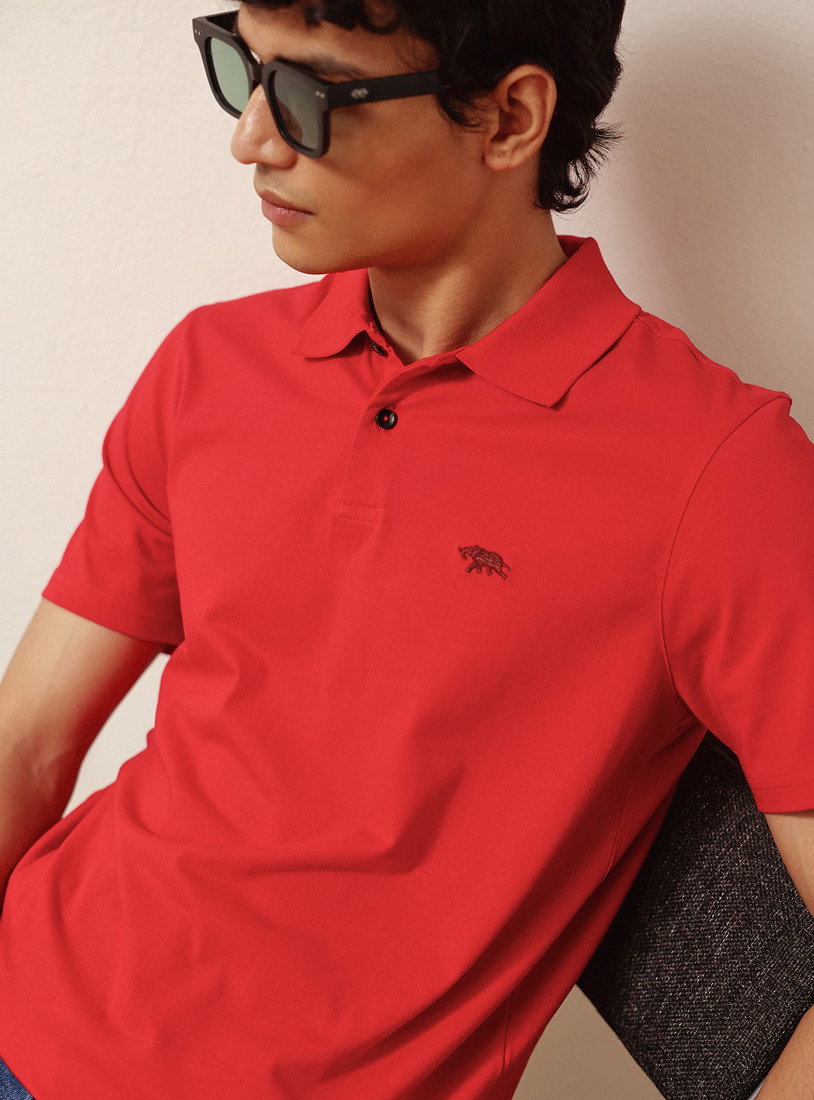 Jasper Red Cotton Polo