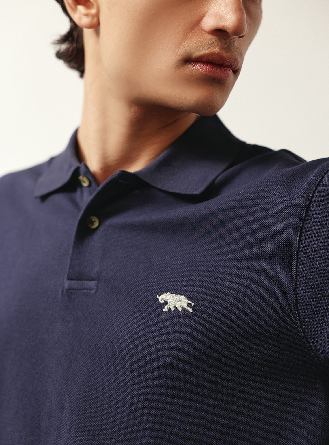 Zodiac Navy Cotton Stretch Pique Polo