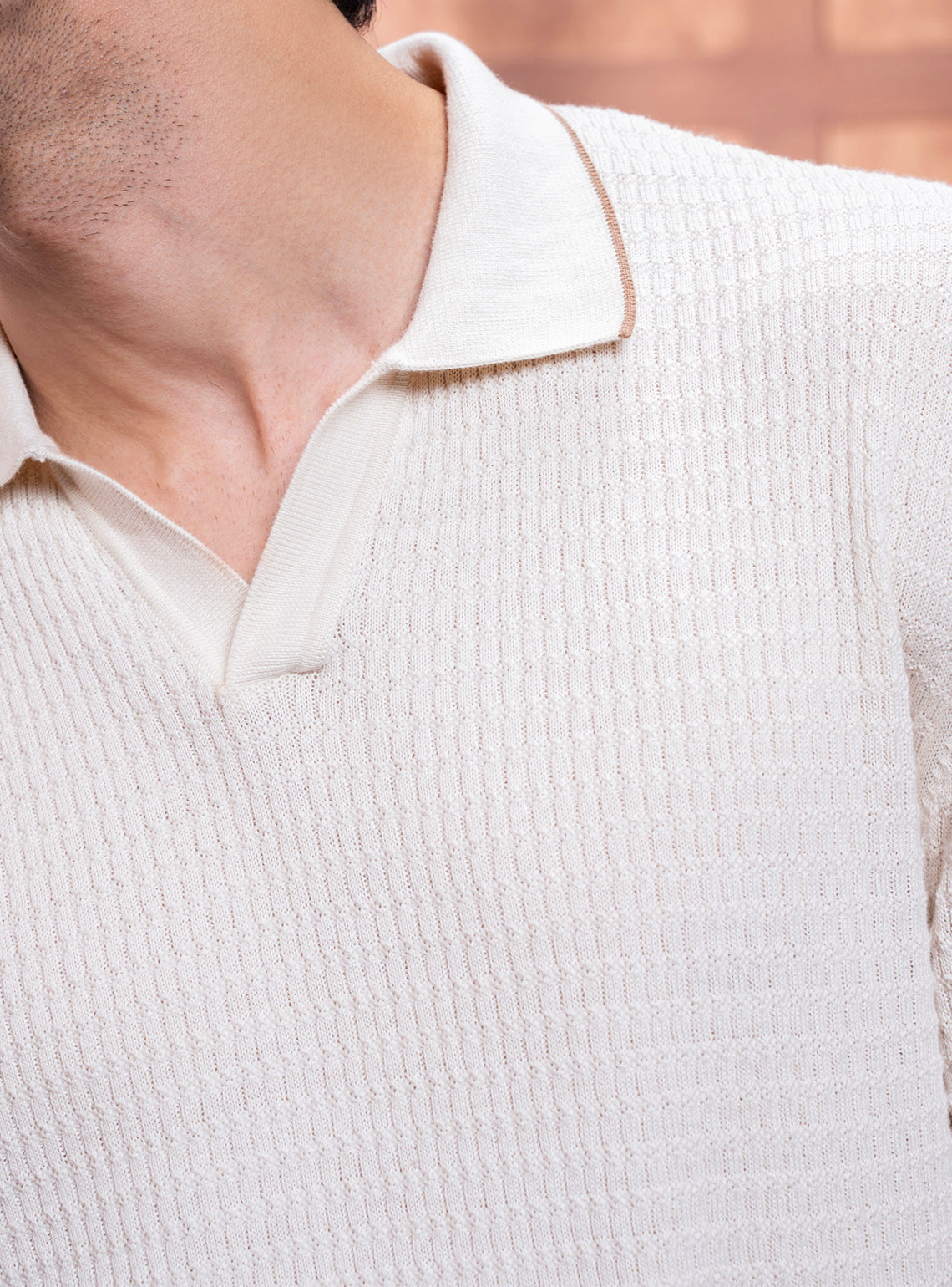 Sea White Cotton Knit Polo