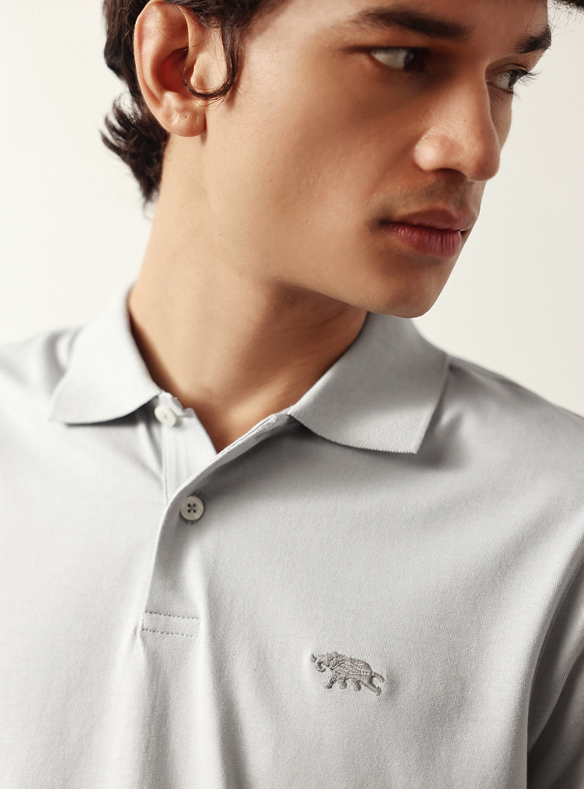 Platinum Grey Cotton Polo