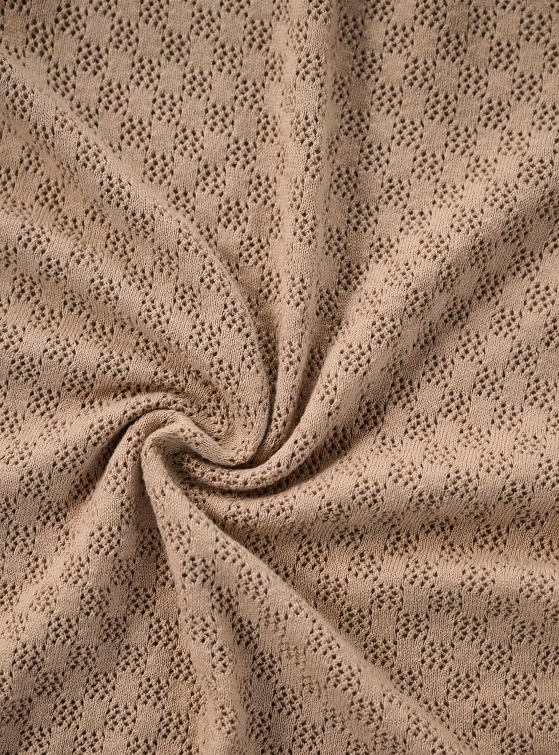 Almond Cotton Pointelle Polo