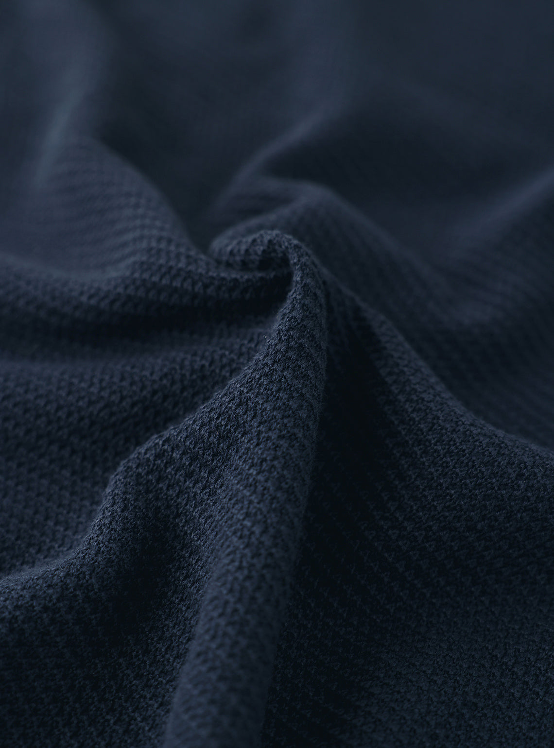 Deep Navy Cotton Textured Polo