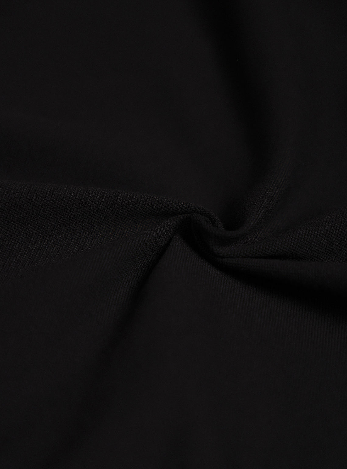 Coal Black Cotton Stretch Pique Polo