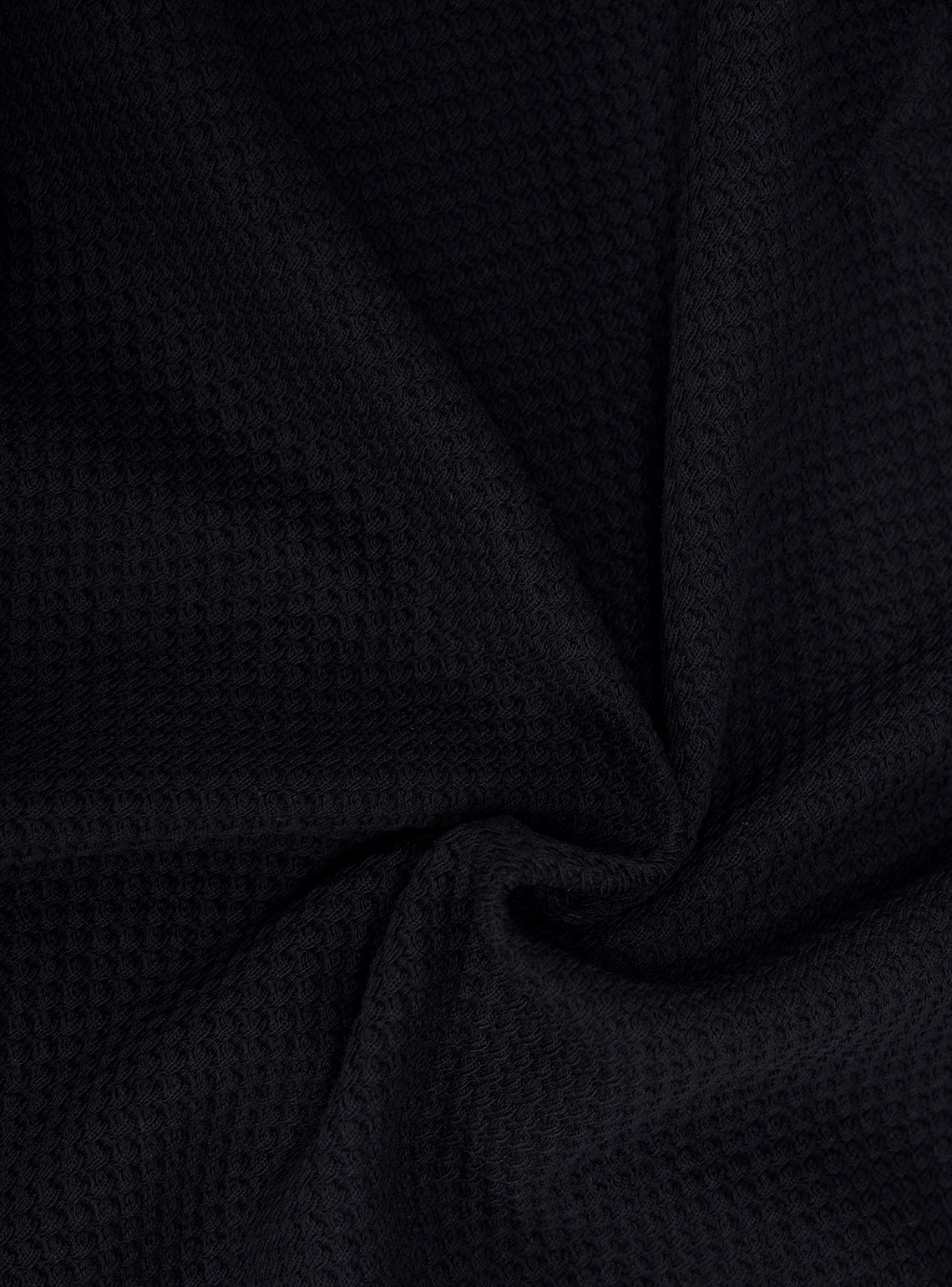 Pure Black Waffle Polo