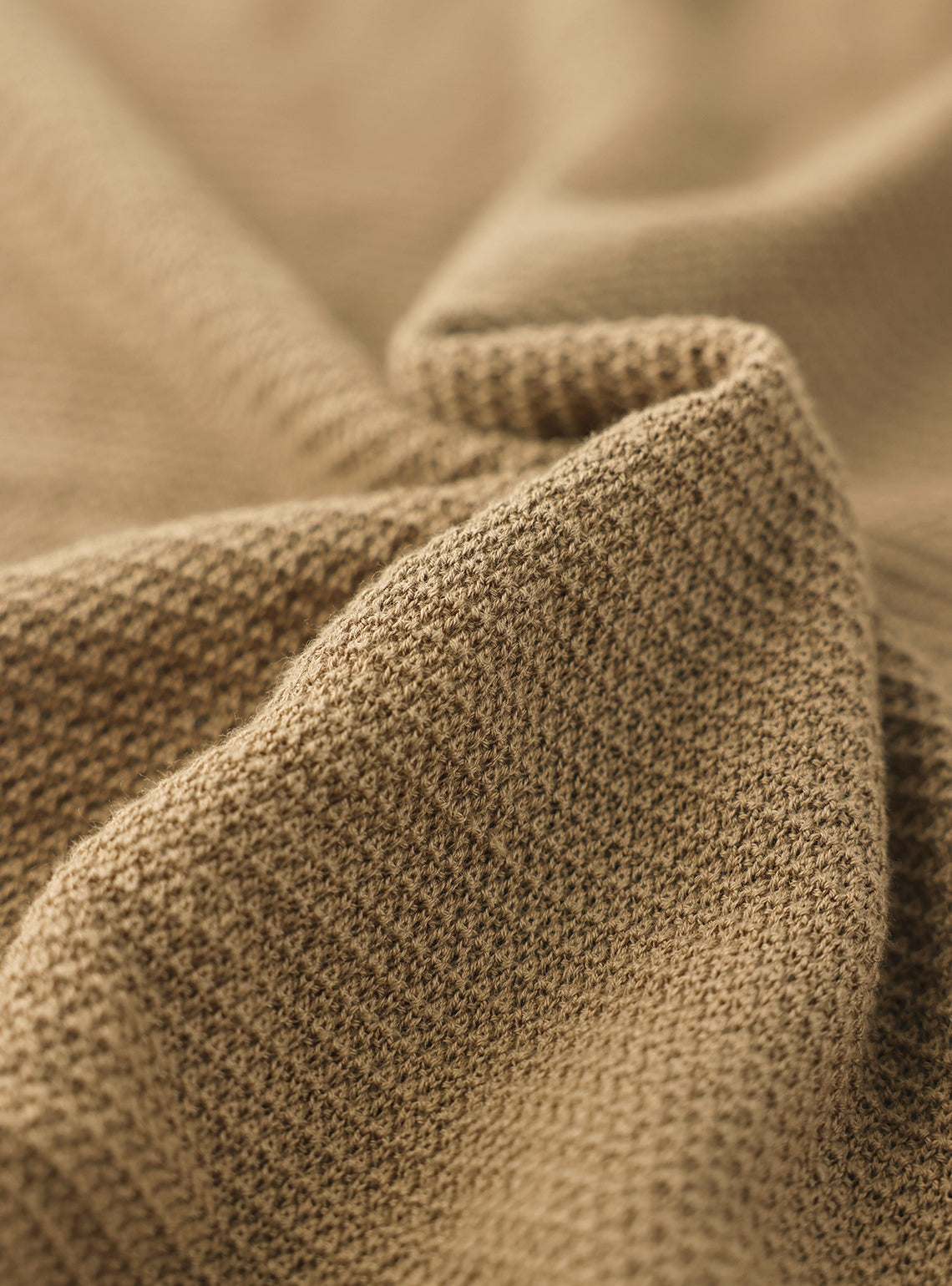 Rich Khaki Cotton Textured Polo