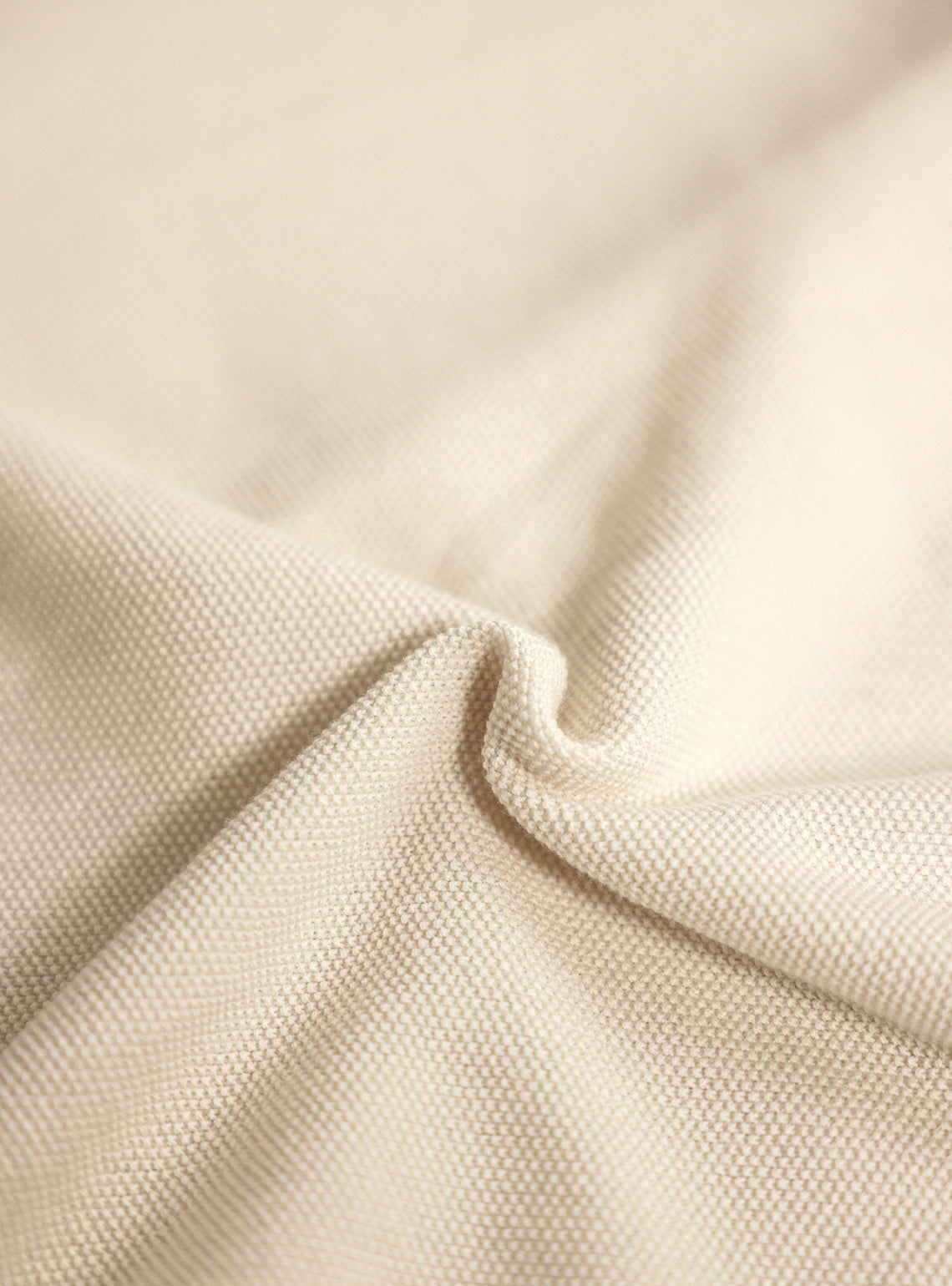Almond White Moss Knit Polo