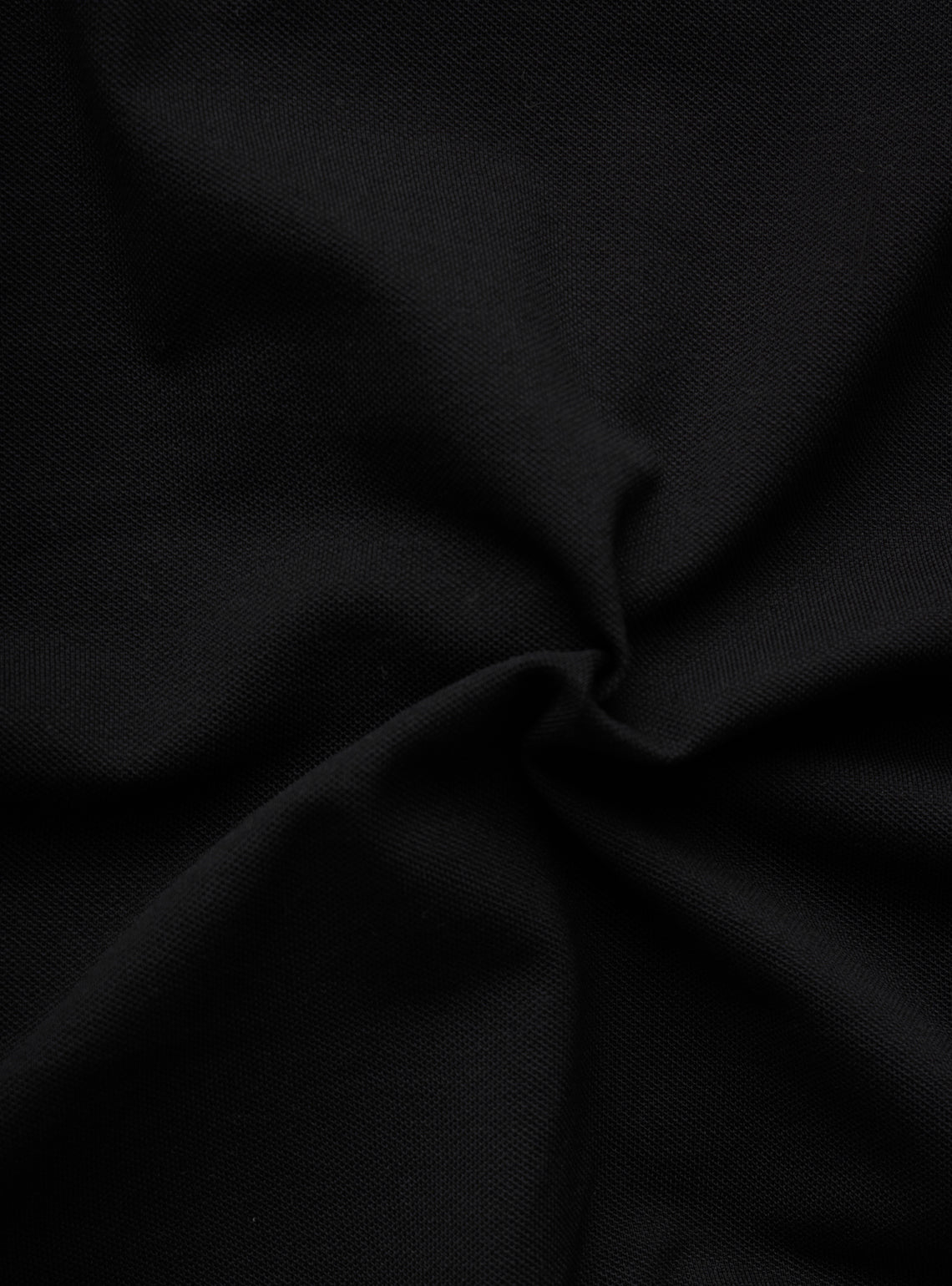 Coal Black Cotton Stretch Polo