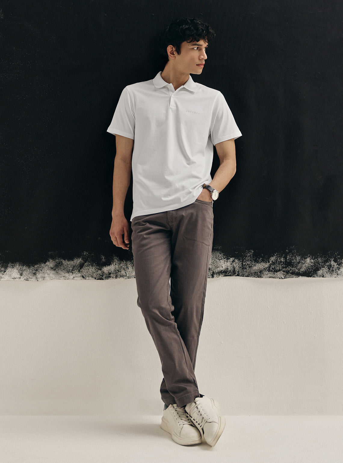 Pure White Compact Cotton Polo