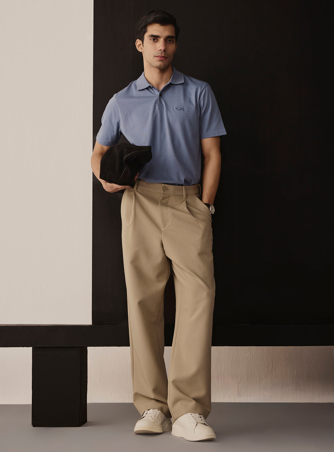 Cobalt Blue Cotton Jersey Polo