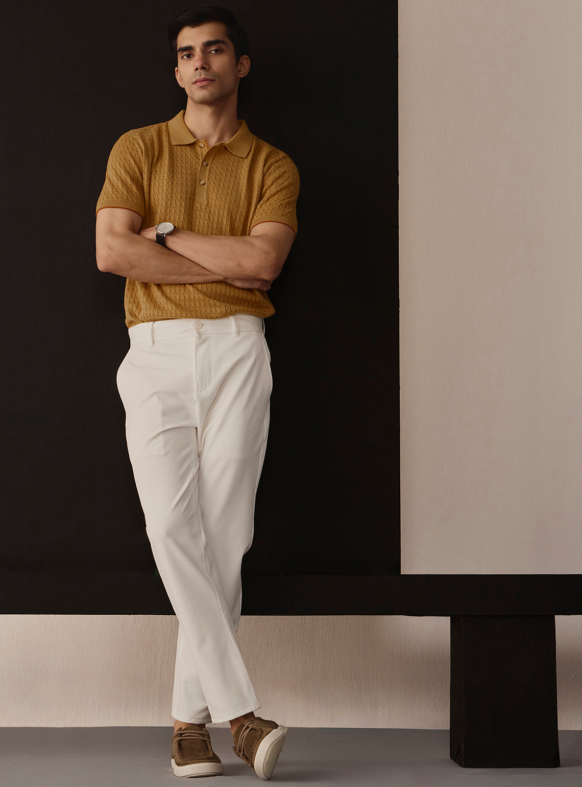 Saffron Mustard Cotton Polo