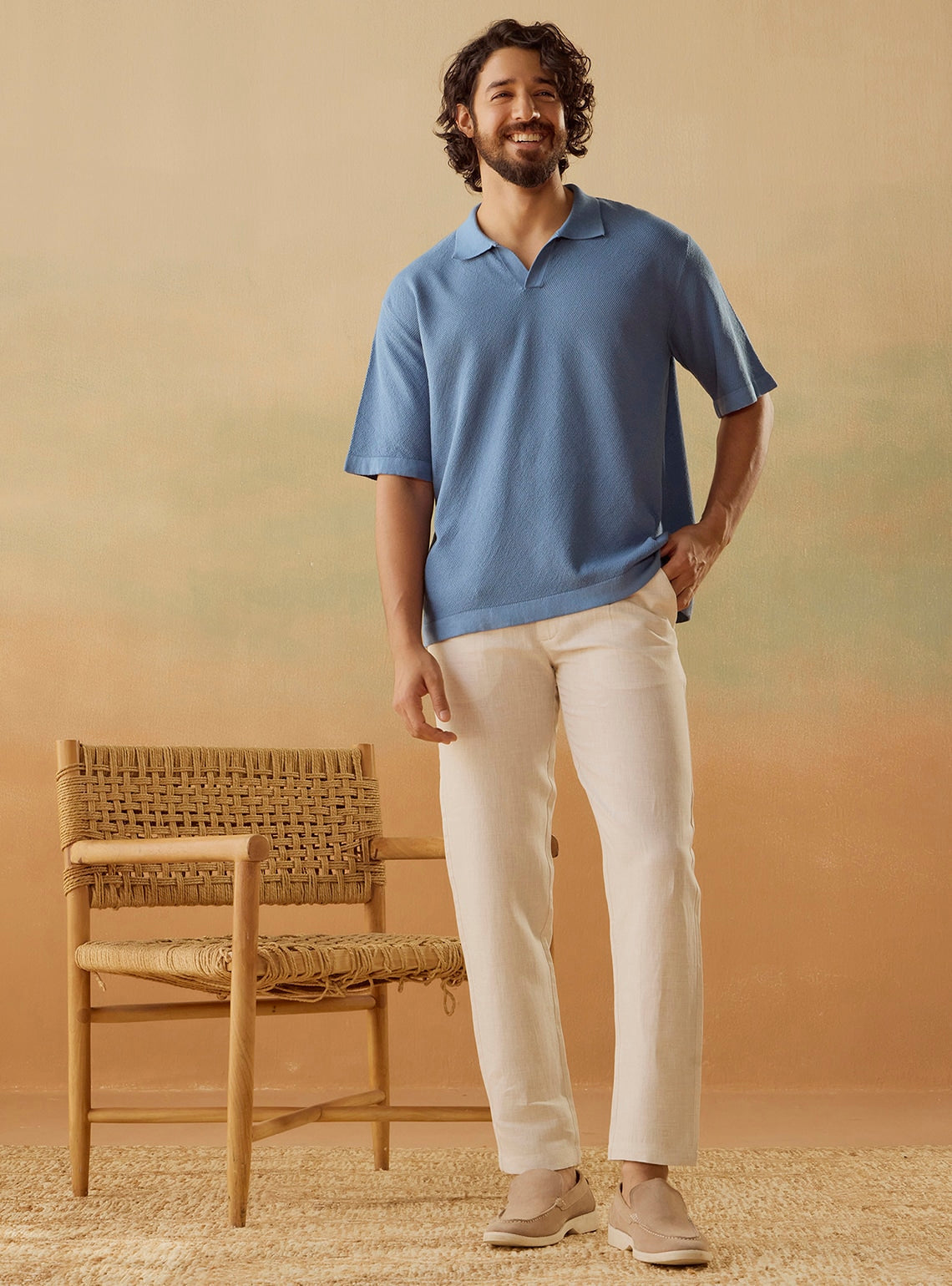 Nile Blue Cotton Polo