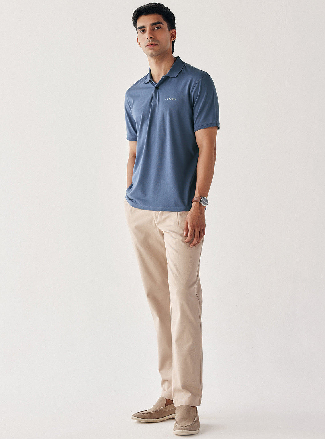 Pearl Blue Cotton Polo