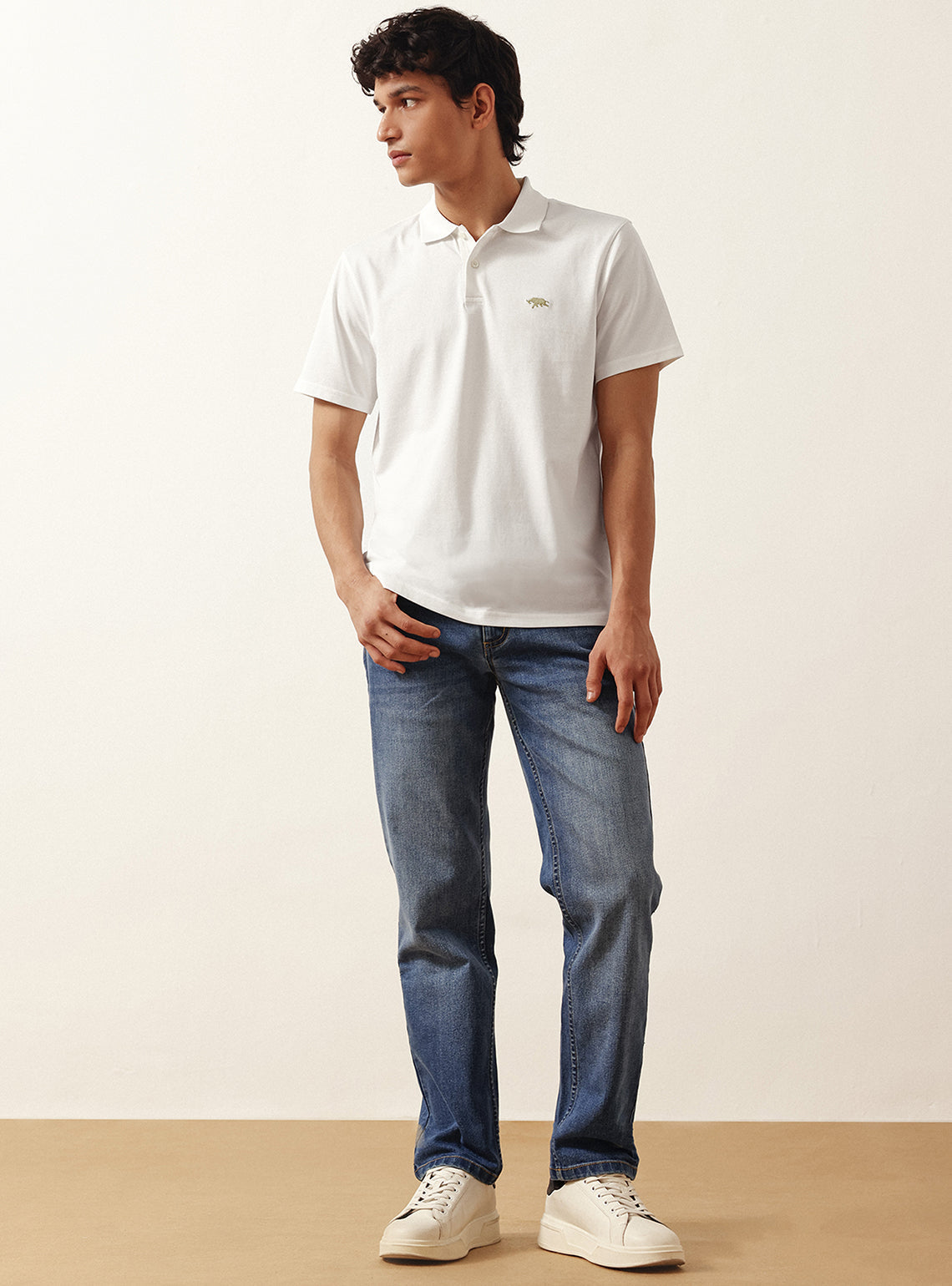 Vista Off White Cotton Polo