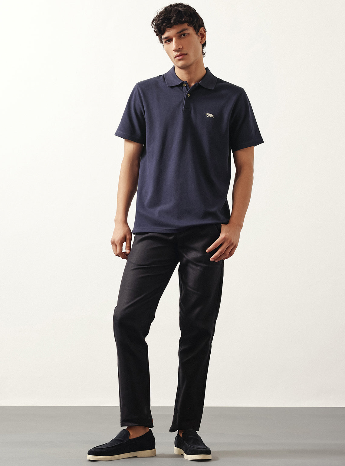 Zodiac Navy Cotton Stretch Pique Polo