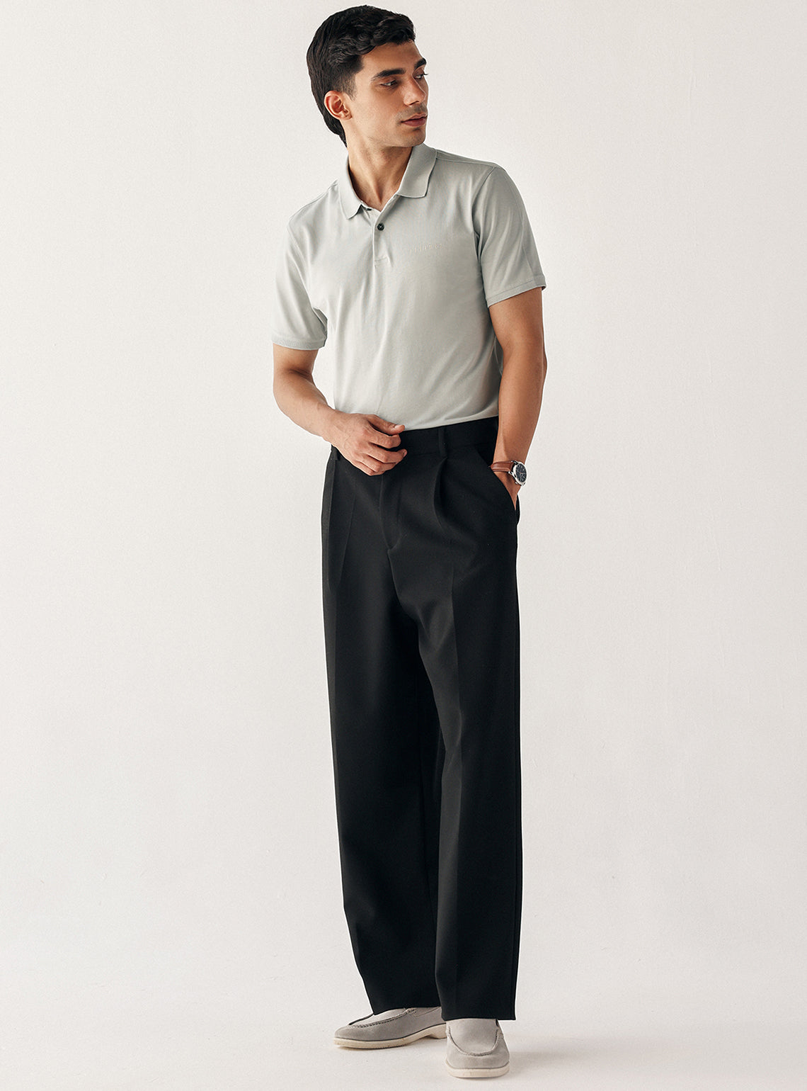 Nobel Grey Cotton Polo