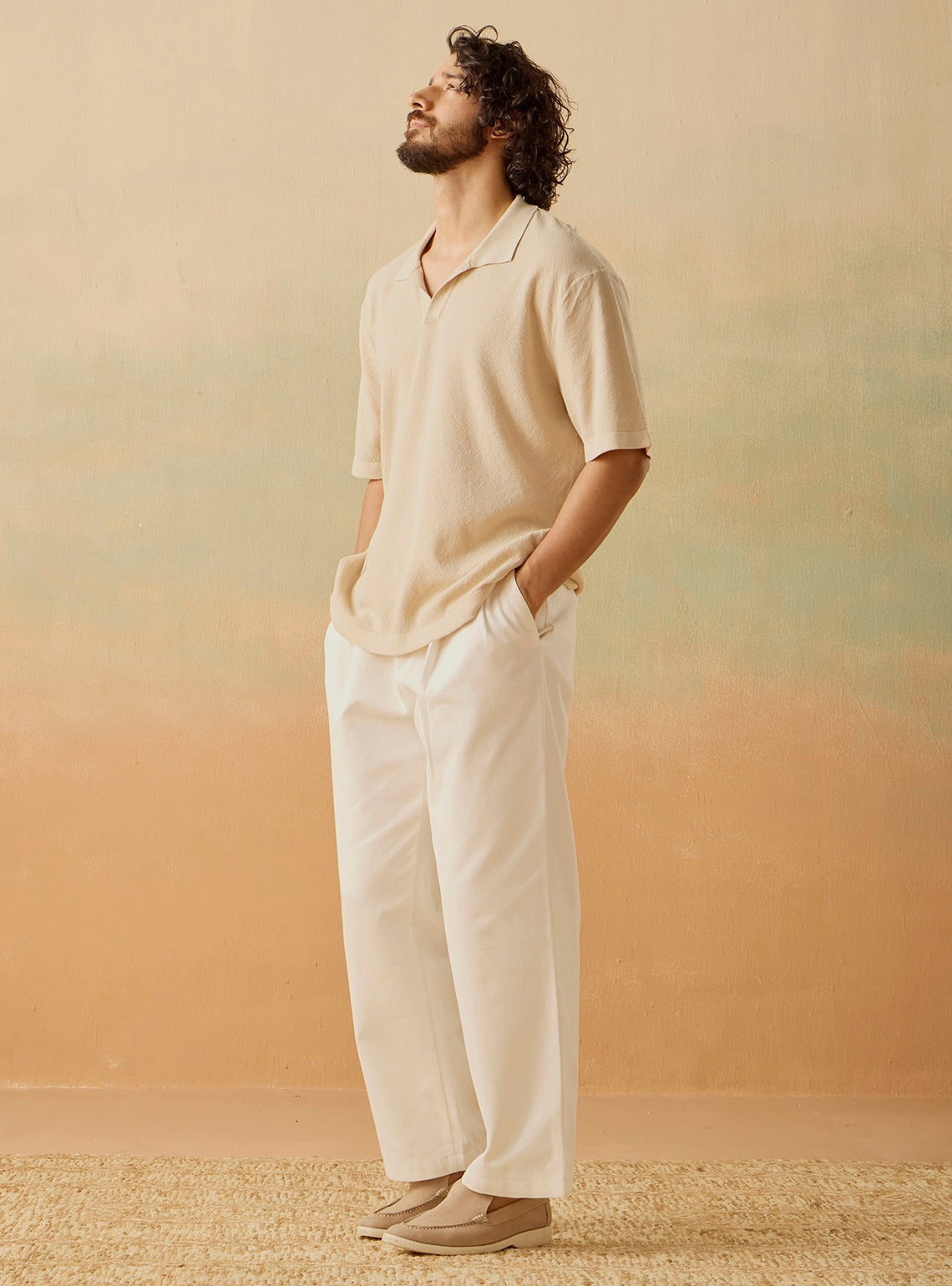 Vanilla Beige Cotton Polo