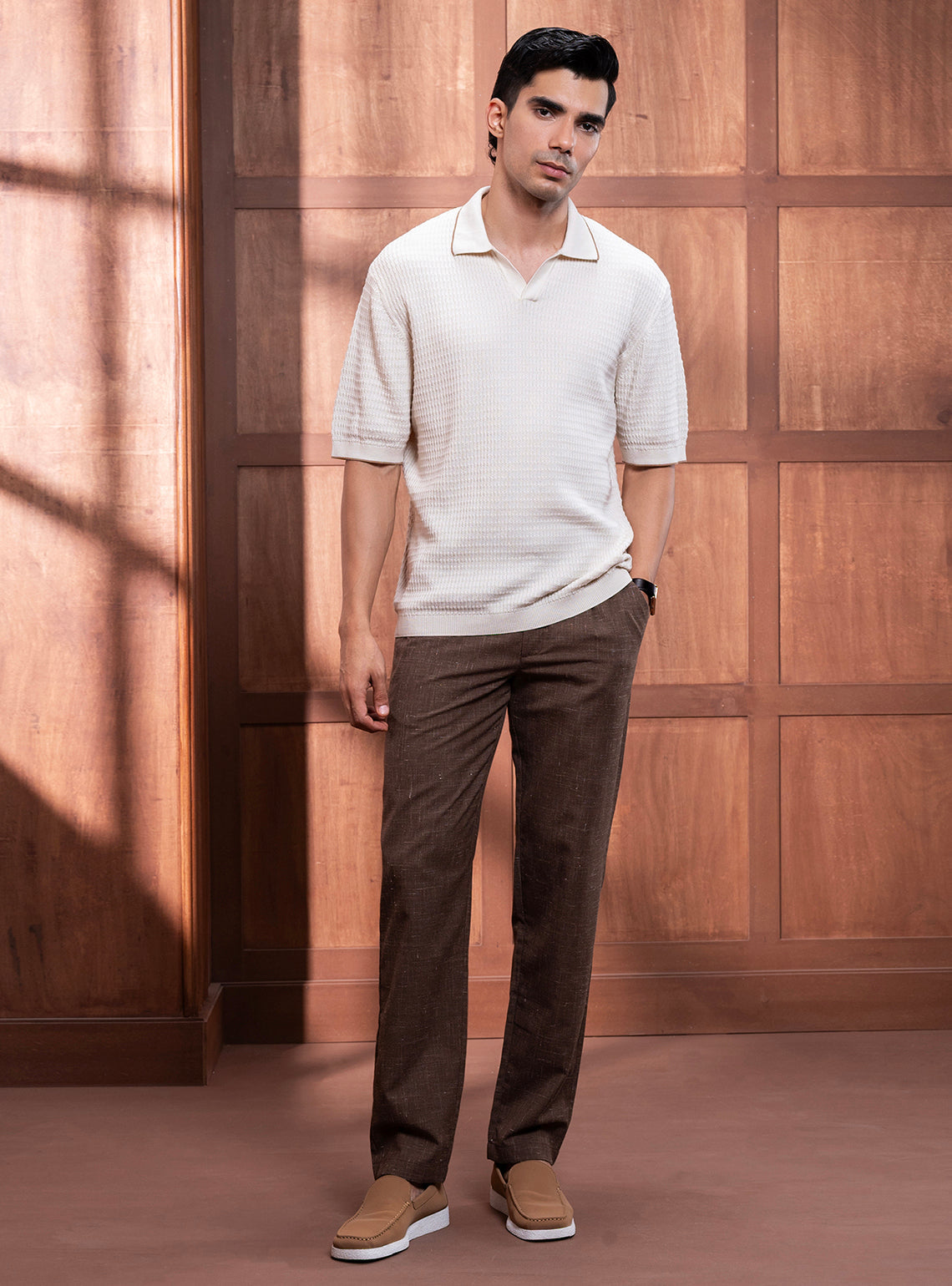 Sea White Cotton Knit Polo
