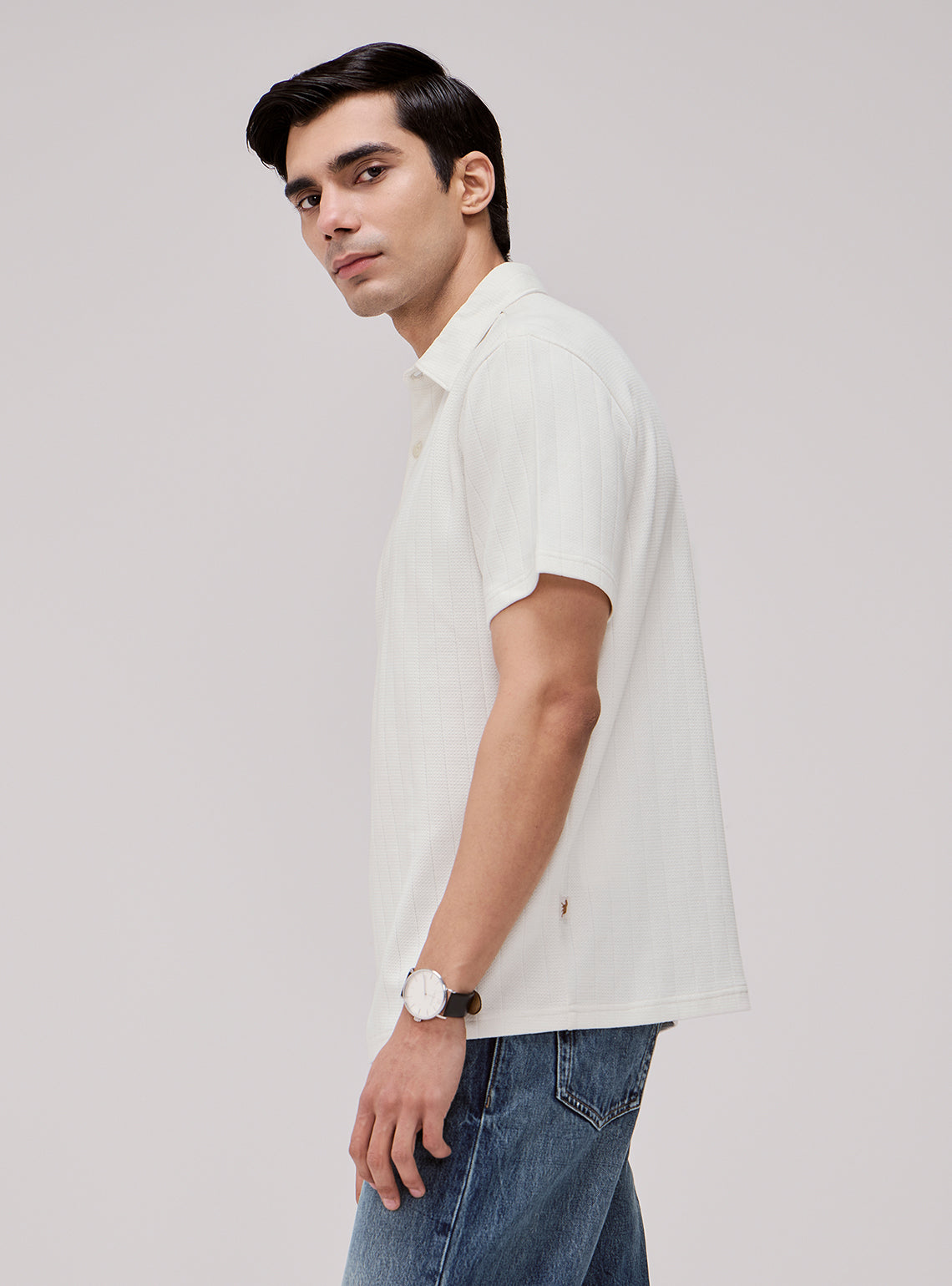 Porcelain White Cotton Polo