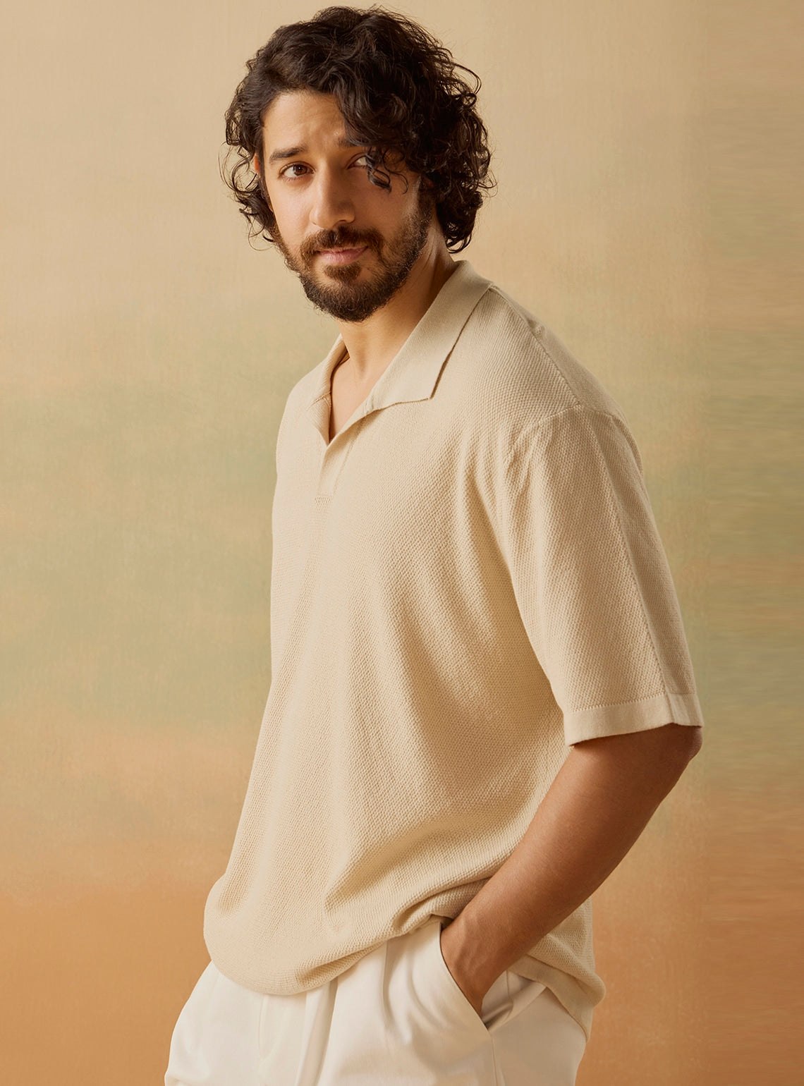 Vanilla Beige Cotton Polo