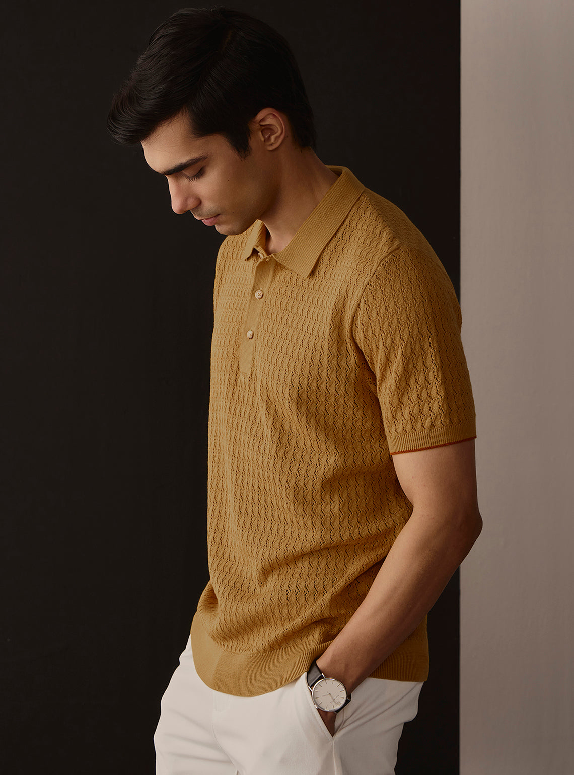 Saffron Mustard Cotton Polo