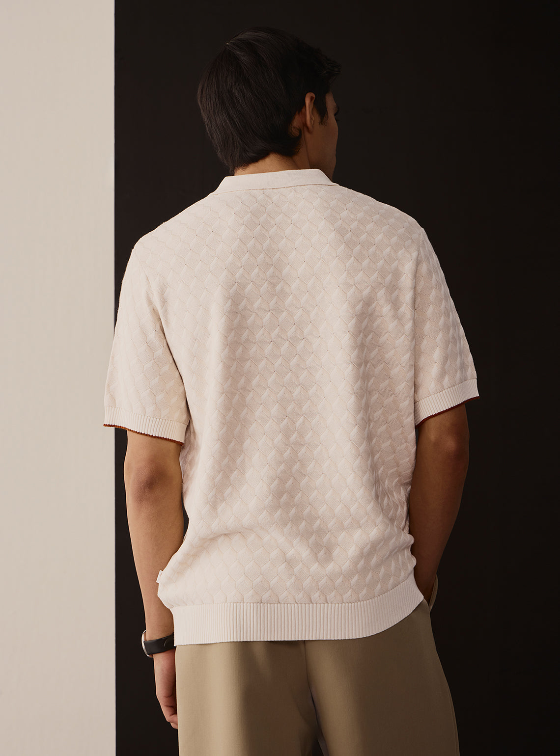 Pearl White Cotton Polo