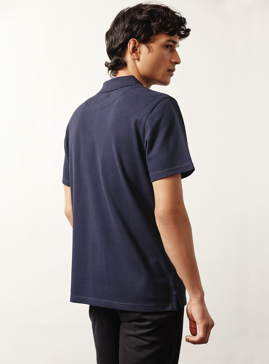 Zodiac Navy Cotton Stretch Pique Polo