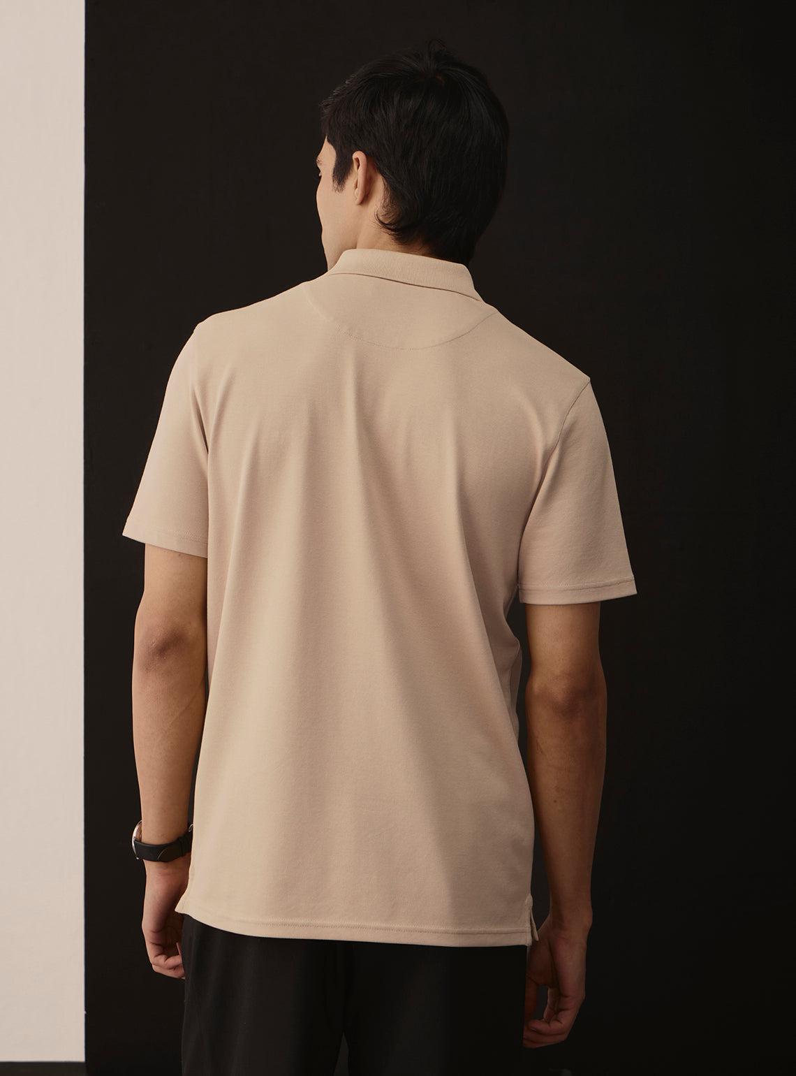 Dune Khaki Cotton Stretch Polo