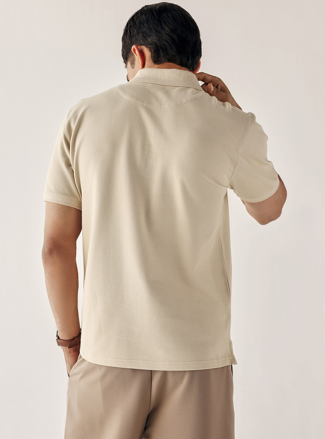 Soft Khaki Cotton Stretch Polo