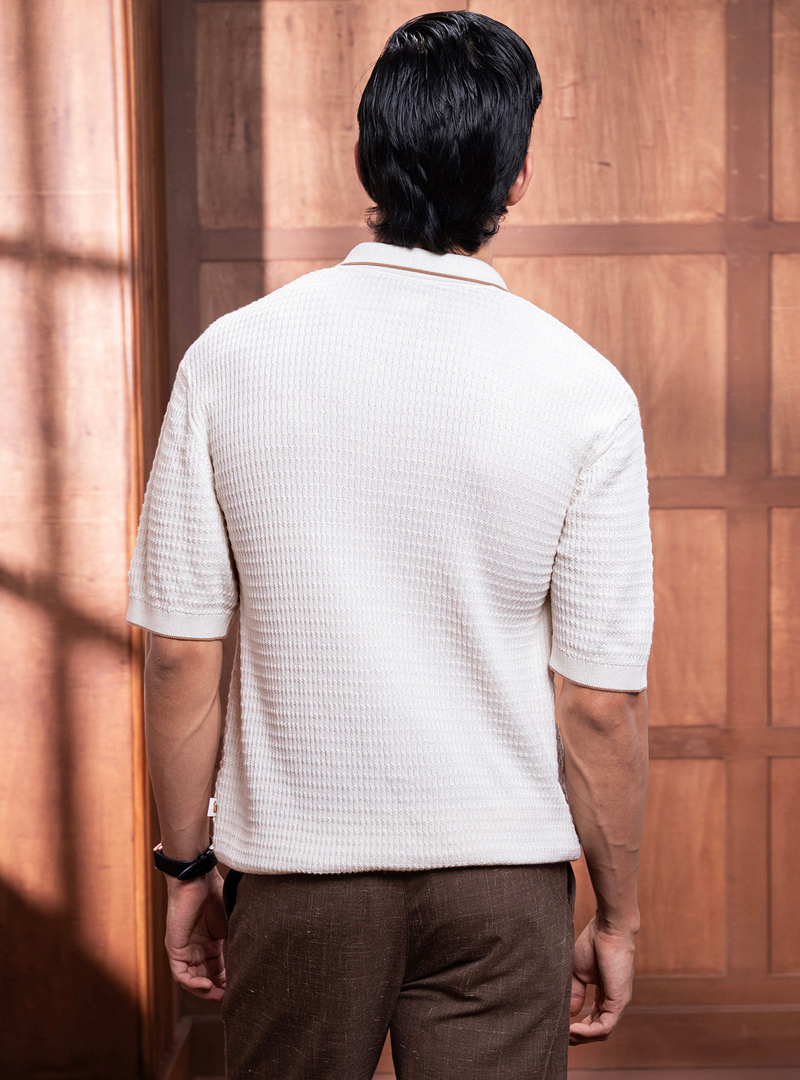 Sea White Cotton Knit Polo