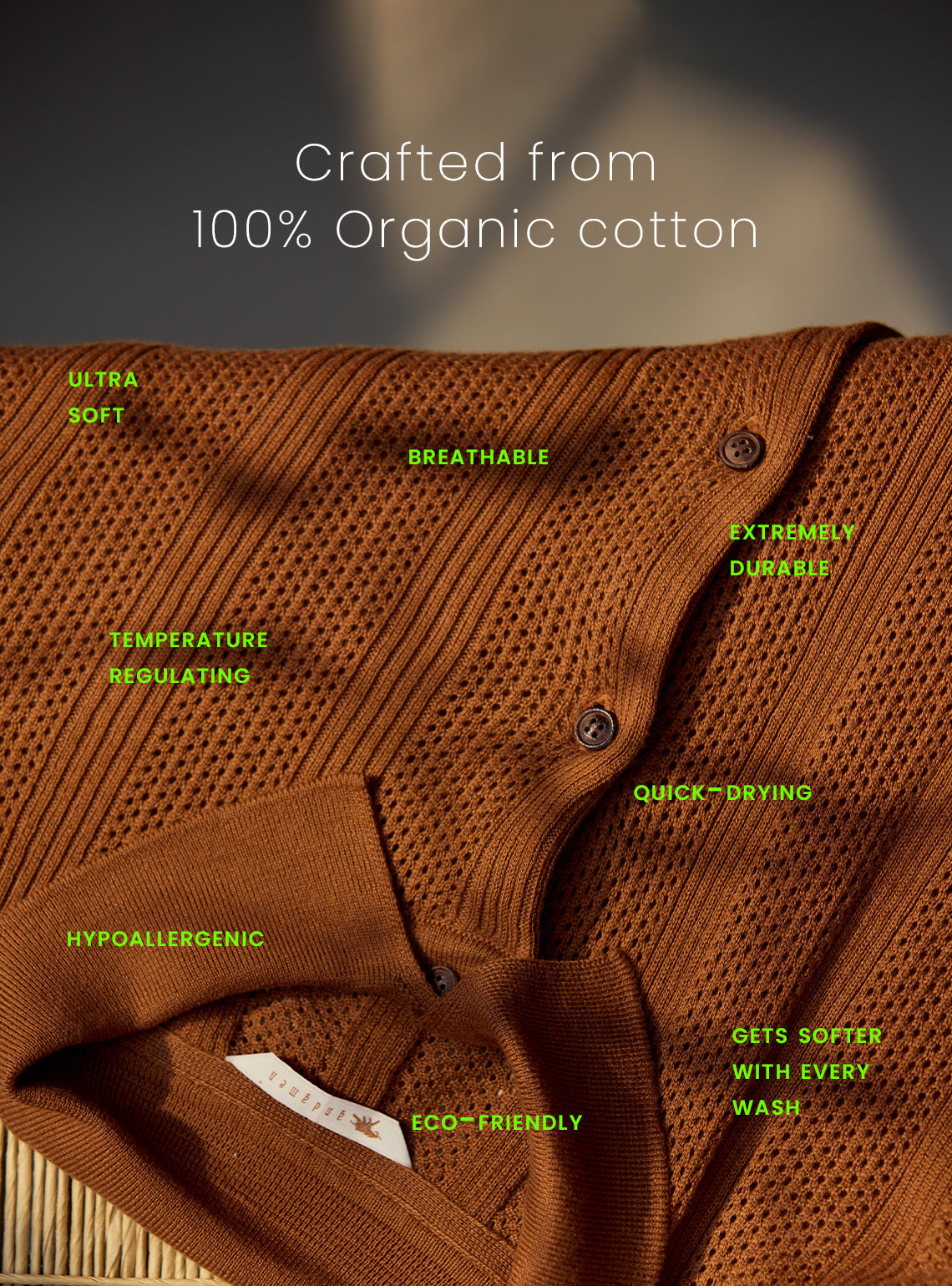 Reef White Organic Cotton Polo