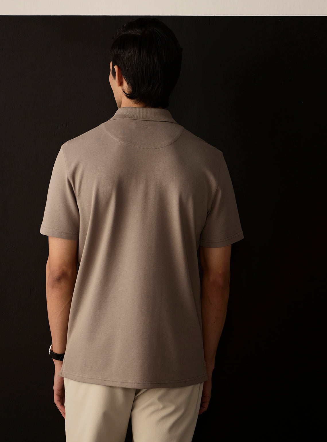Ash Grey Cotton Stretch Polo