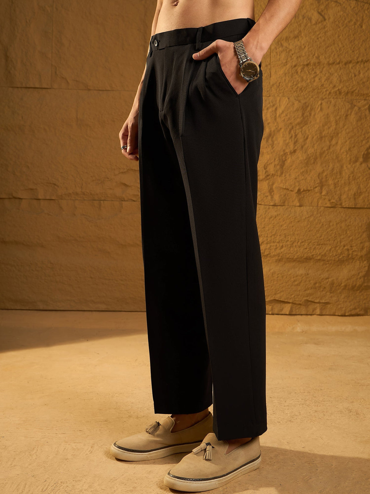 Korean Double Pleated Baggy Trouser