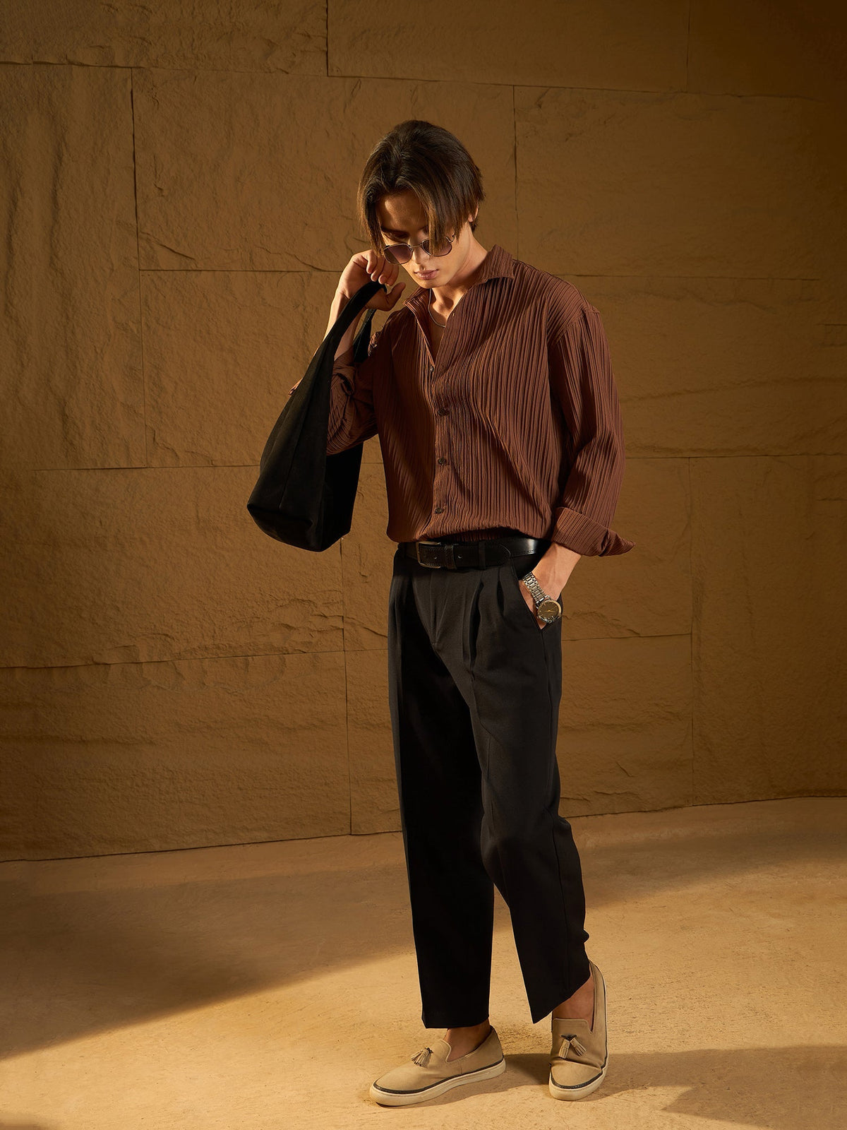 Korean Double Pleated Baggy Trouser