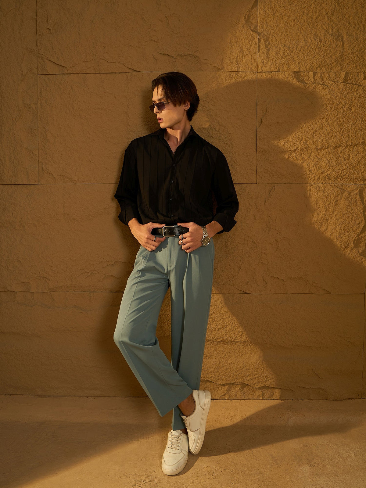Pewter Grey: Baggy Fit Korean Trouser
