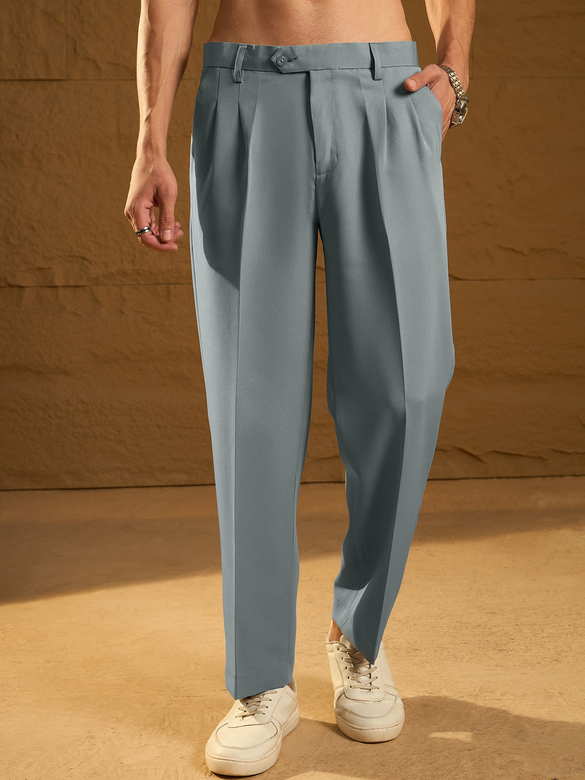 Korean Double Pleated Baggy Trouser