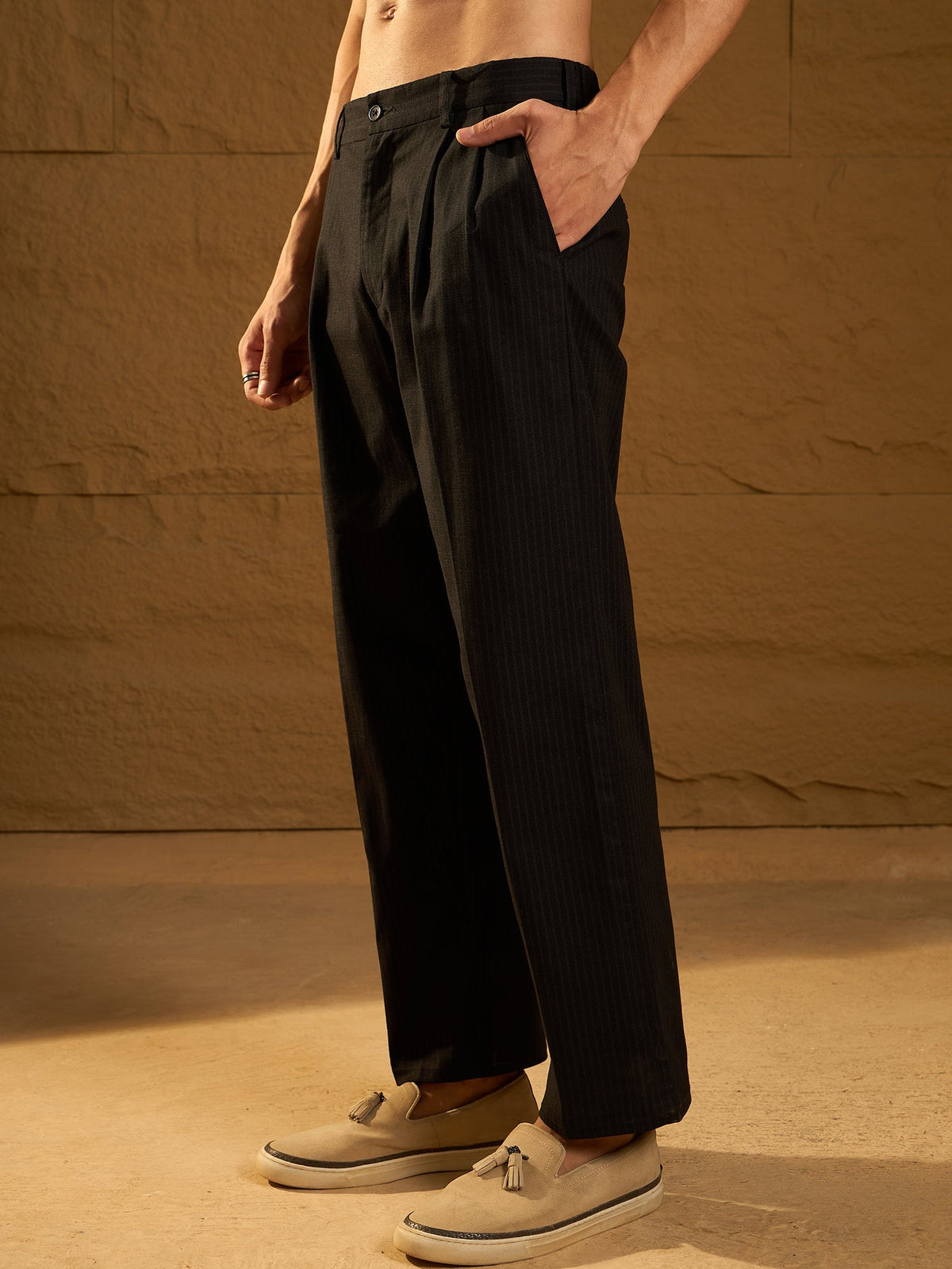 Korean Striped Baggy Trouser