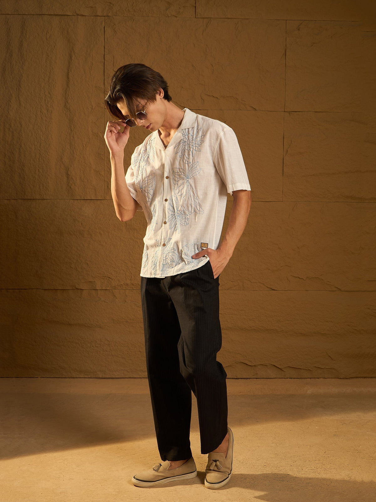 Korean Striped Baggy Trouser