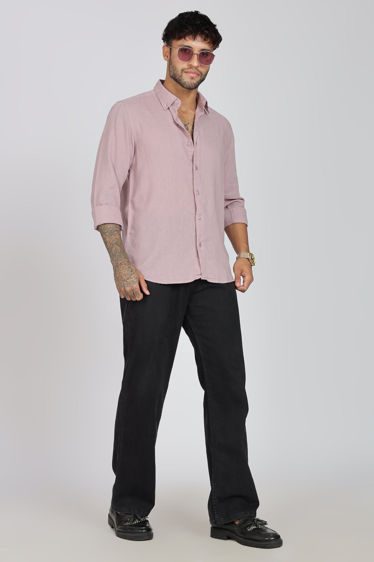 Men's Full Sleeves Plain Pink Shirt | Imported Fabric Stitchless | Formal & Party Wear
