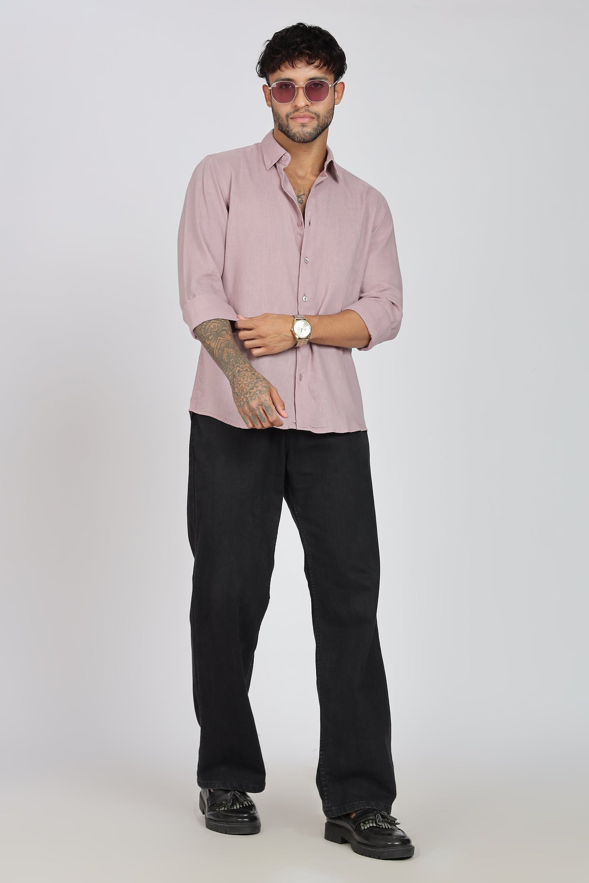 Men's Full Sleeves Plain Pink Shirt | Imported Fabric Stitchless | Formal & Party Wear