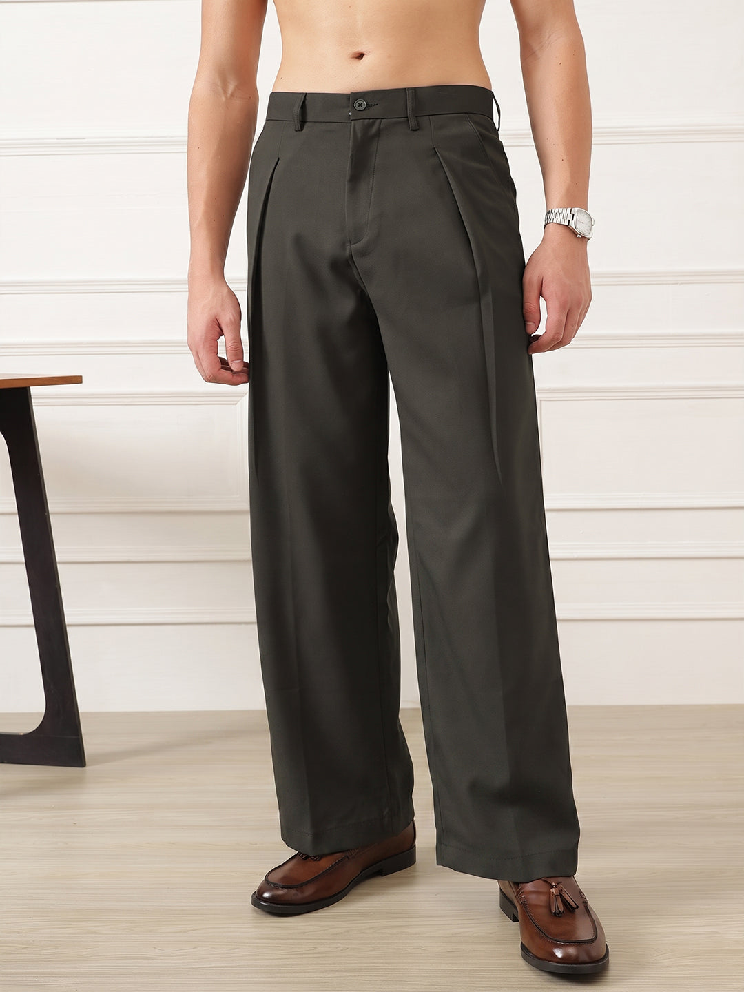 Wide Leg Pleated Korean Pant