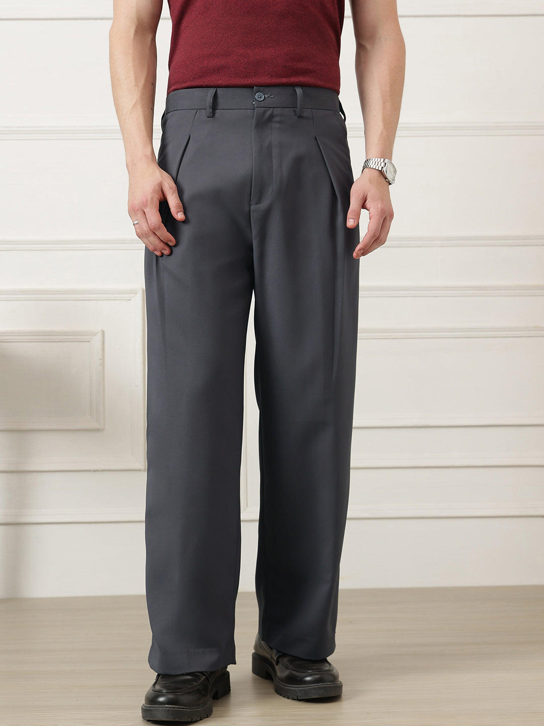Wide Leg Pleated Korean Pant