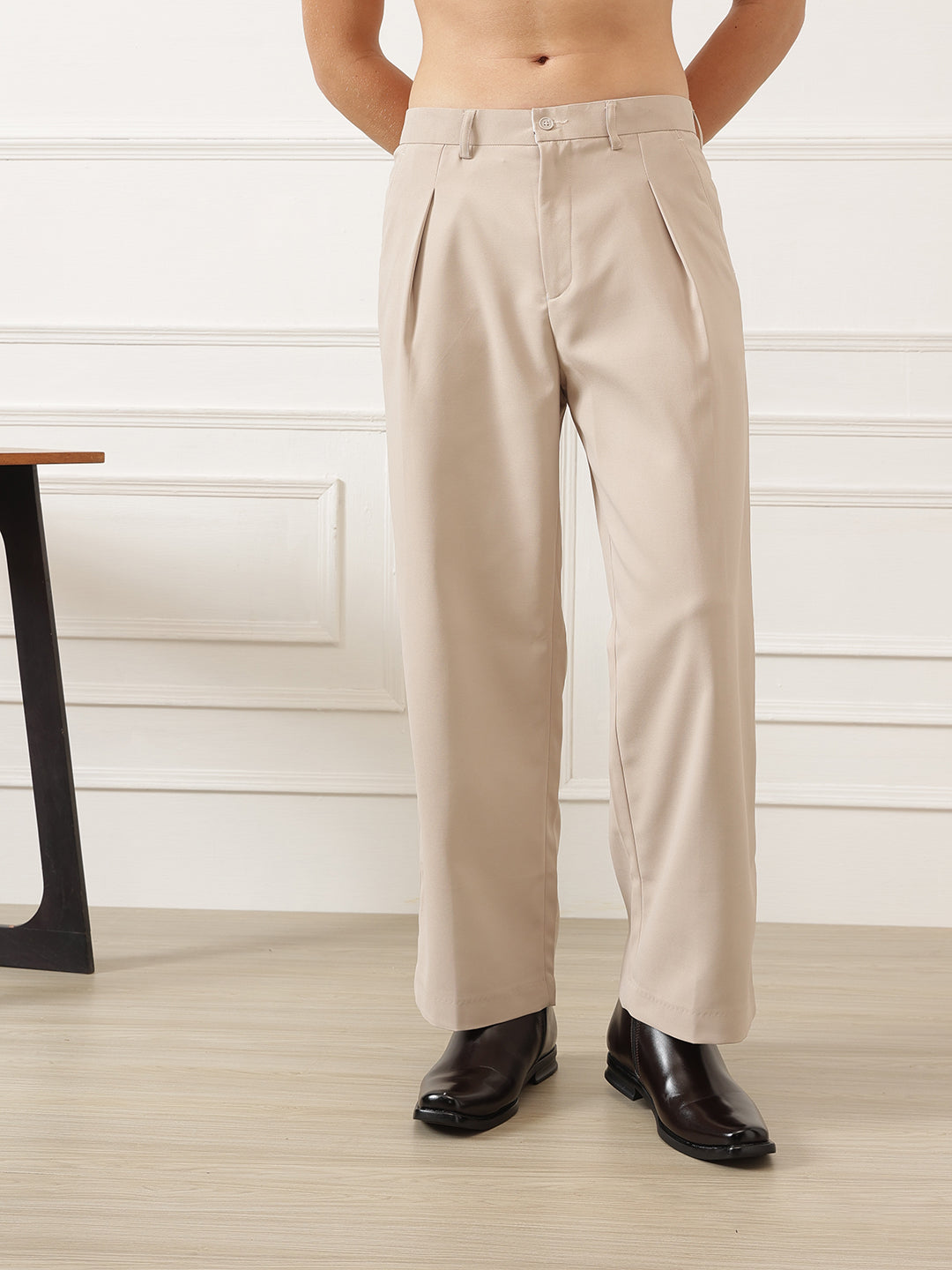 Wide Leg Pleated Korean Pant