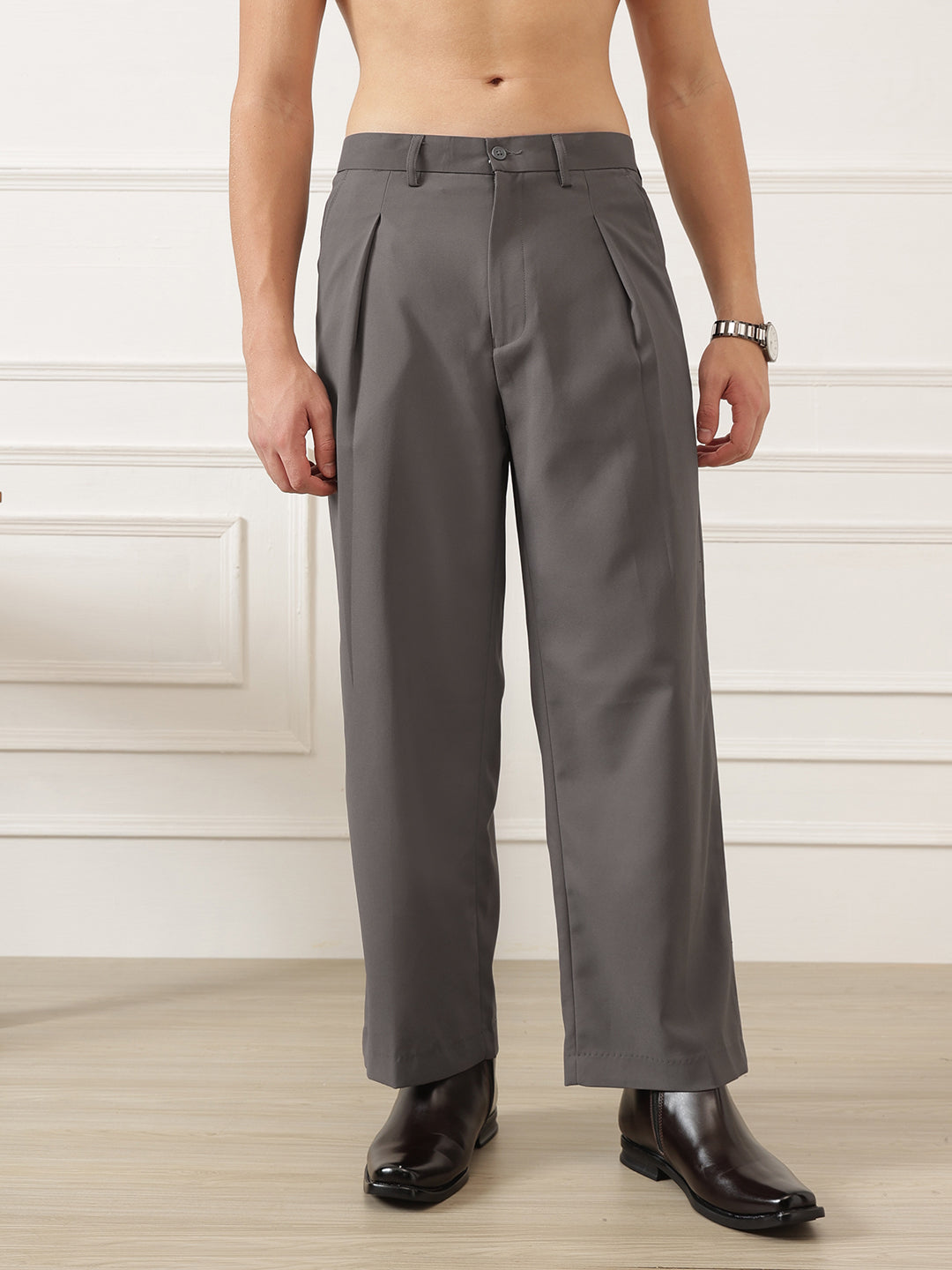 Wide Leg Pleated Korean Pant