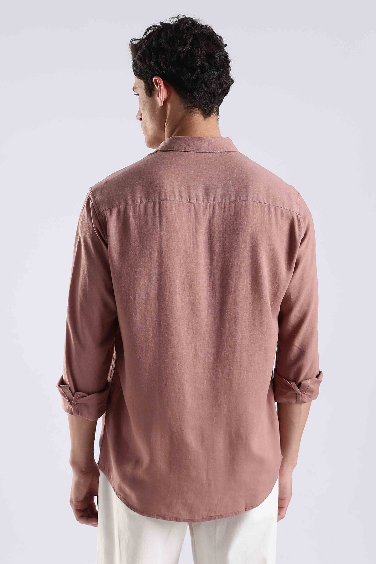 Desert Pink Linen Blend Shirt