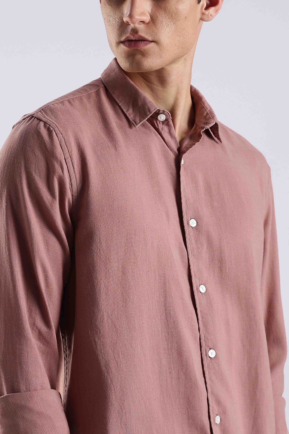 Desert Pink Linen Blend Shirt
